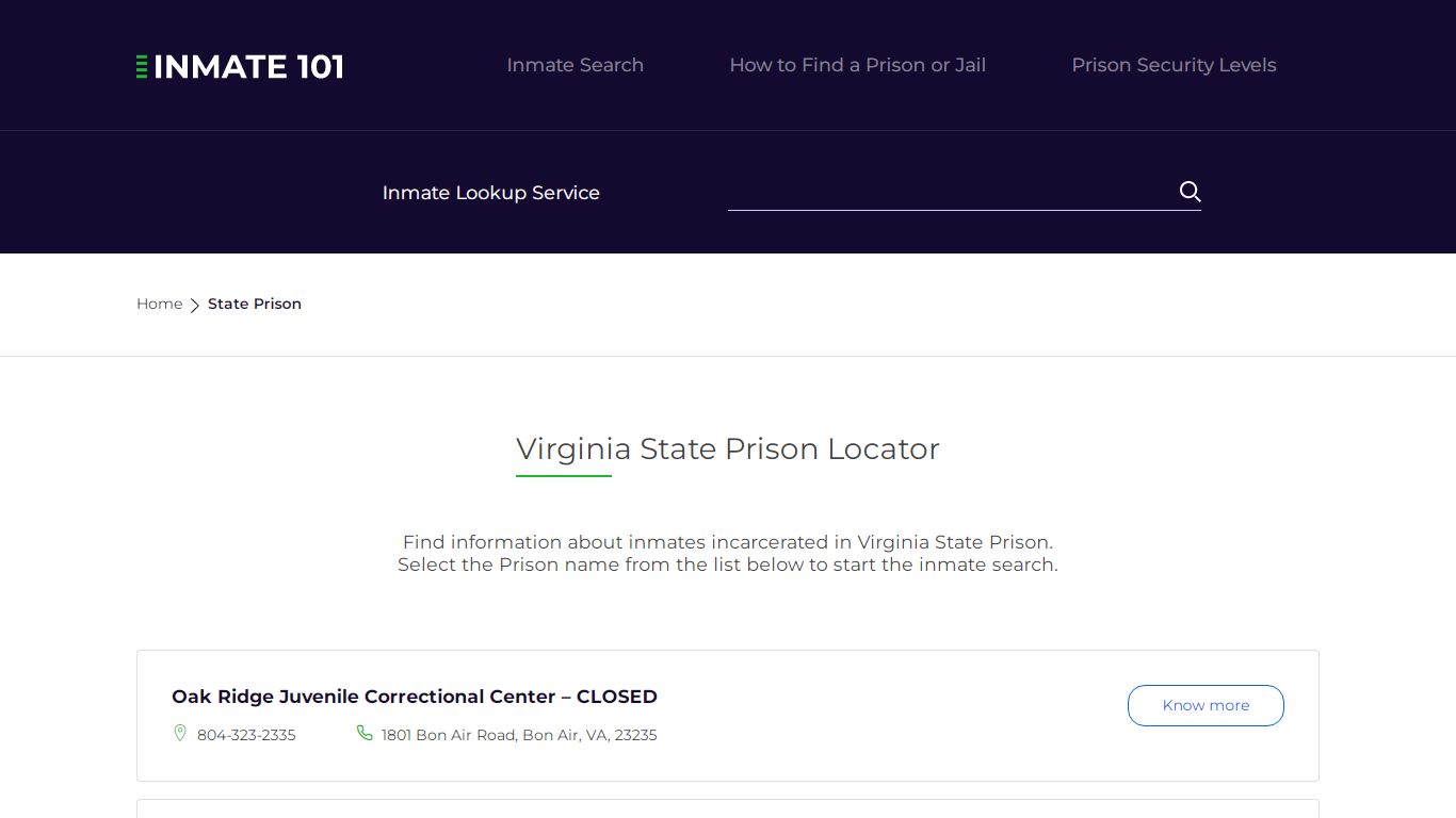 Virginia State Prison Inmate Search | Free Inmate Lookup